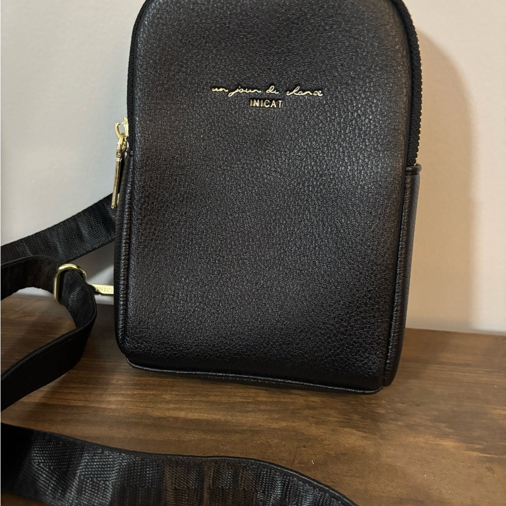 Inicat sling bag purse black with card slots